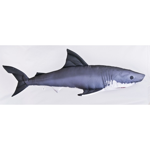 Animal en peluche géant requin 150 cm, 100% fait main, coussin inférieur -   France